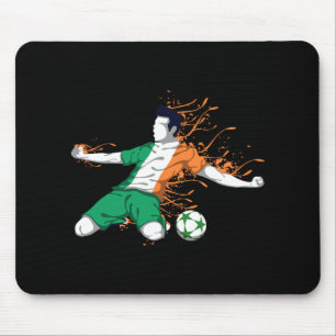 Ireland National Soccer - Irish Flag Footll Lover Mouse Pad