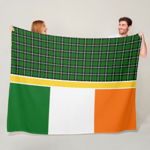 Ireland National Tartan, flag, Add image or name Fleece Blanket