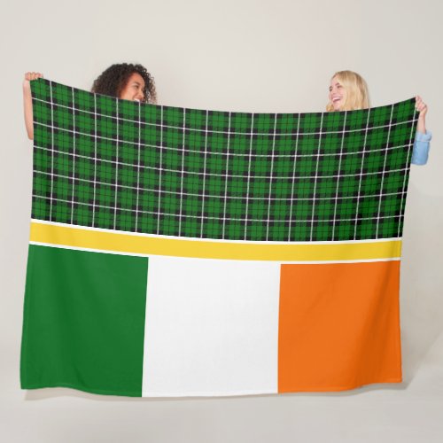 Ireland National Tartan flag Add image or name Fleece Blanket