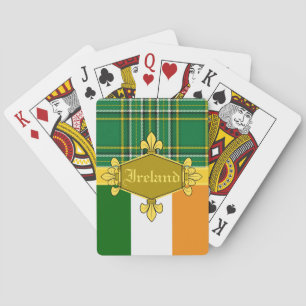 Ireland National Tartan,flag, Customize with name Poker Cards