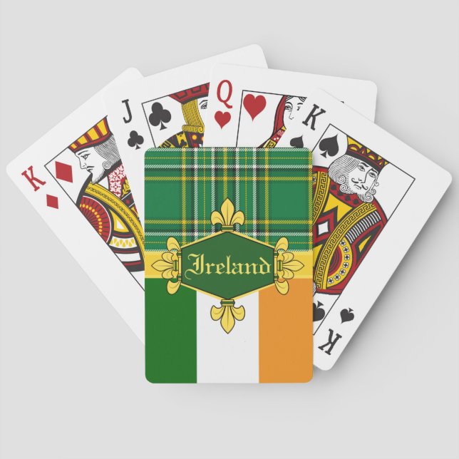 Ireland National Tartan,flag, Customize with name Poker Cards (Back)
