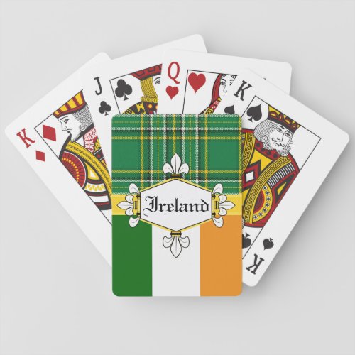 Ireland National Tartanflag Customize with name Poker Cards