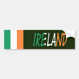 Ireland overlaid on Irish Flag bscnt Bumper Sticker