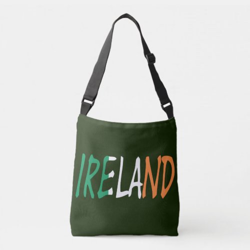 Ireland overlaid on Irish Flag cbbcn Crossbody Bag