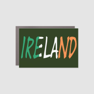 Ireland overlaid on Irish Flag cmcnt Car Magnet