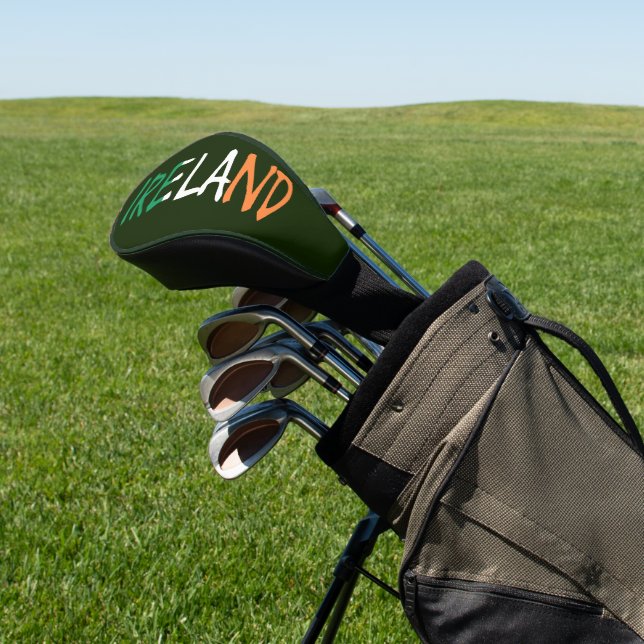 Ireland overlaid on Irish Flag dccn Golf Head Cover (In Situ)