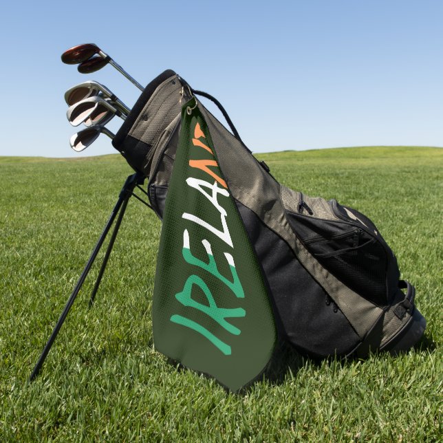 Ireland overlaid on Irish Flag gtcnm Golf Towel (Green)