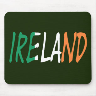 Ireland Overlaid on Irish Flag mpt Mouse Pad