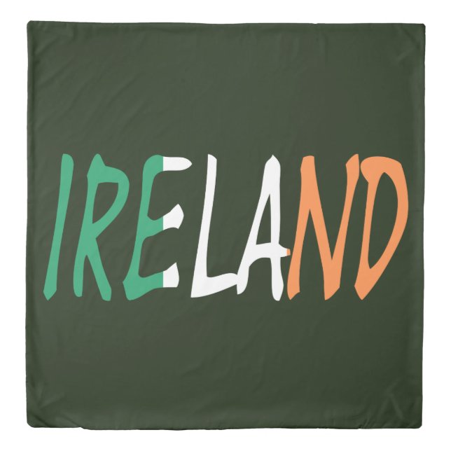 Ireland overlaid on Irish Flag qccnt Duvet Cover (Front)