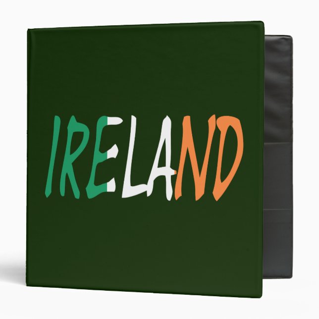 Ireland overlaid on Irish Flag rbcnt 3 Ring Binder (Front/Inside)