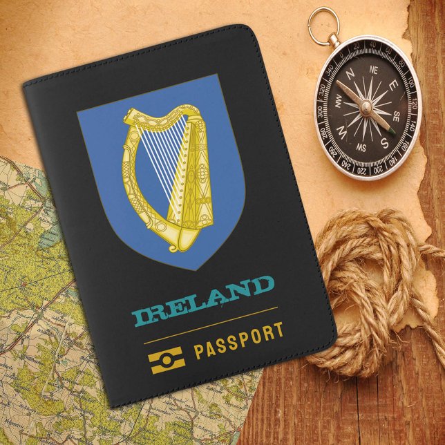 Ireland Passport, Irish coat of Arms, flag Passport Holder (Creator Uploaded)