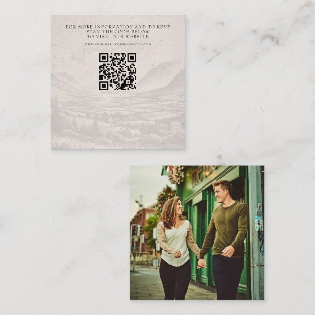 Ireland Passport Wedding QR Enclosure Card (Front/Back)