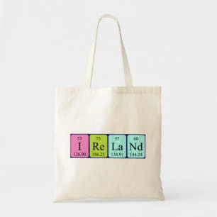 Ireland periodic table name tote bag