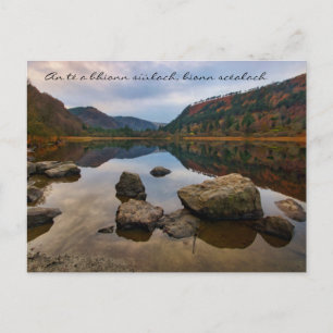 Ireland Photographic River Scene with gaelic quote Postcard