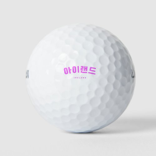 Ireland Pink in Korean Hangul Golf Balls