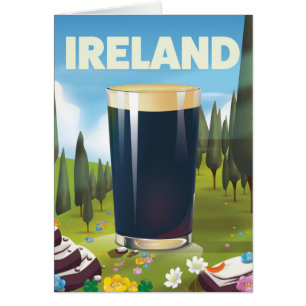 Ireland Pint Travel poster Cards