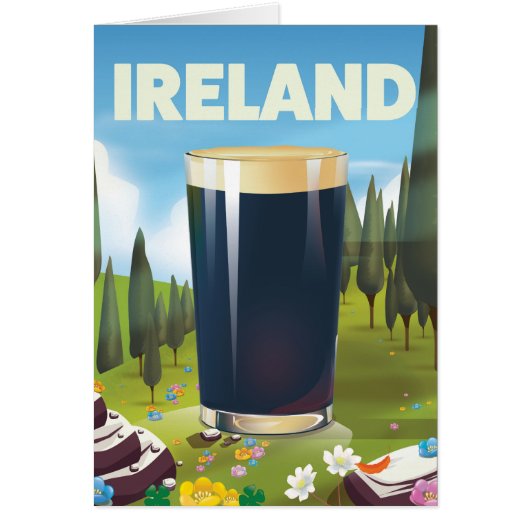Ireland Pint Travel poster Cards (Front)