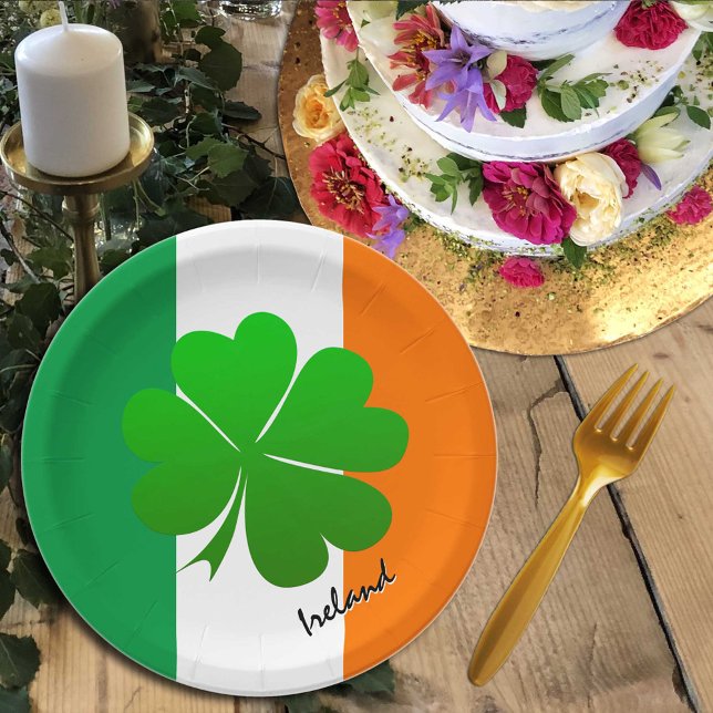 Ireland plates, Shamrock, Irish flag party /sports Paper Plates (Creator Uploaded)