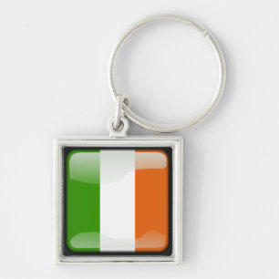 Ireland polished flag keychain