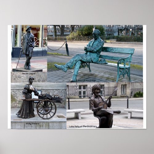 Ireland poster Dublin Sculptures  Statues Poster