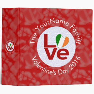 Ireland Red LOVE Flag Personalized  Binder