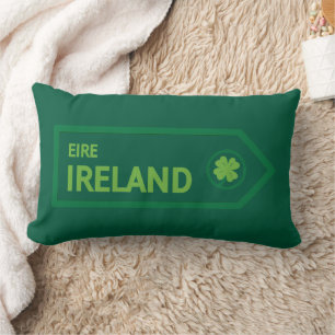 Ireland Road Sign Lumbar Pillow