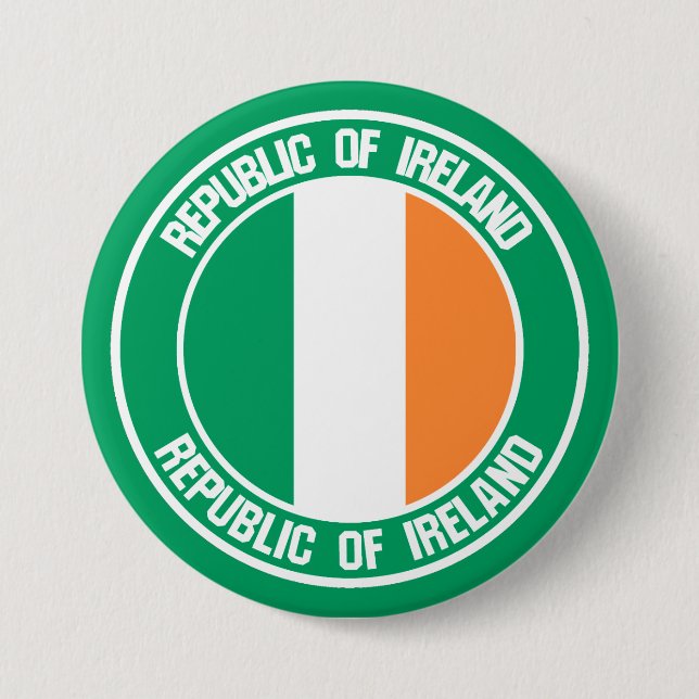 Ireland Round Emblem Button (Front)