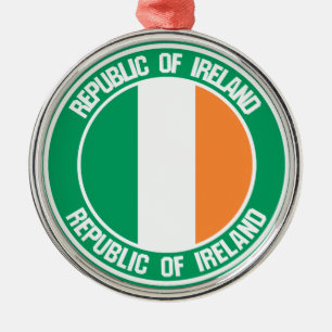 Ireland Round Emblem Metal Ornament
