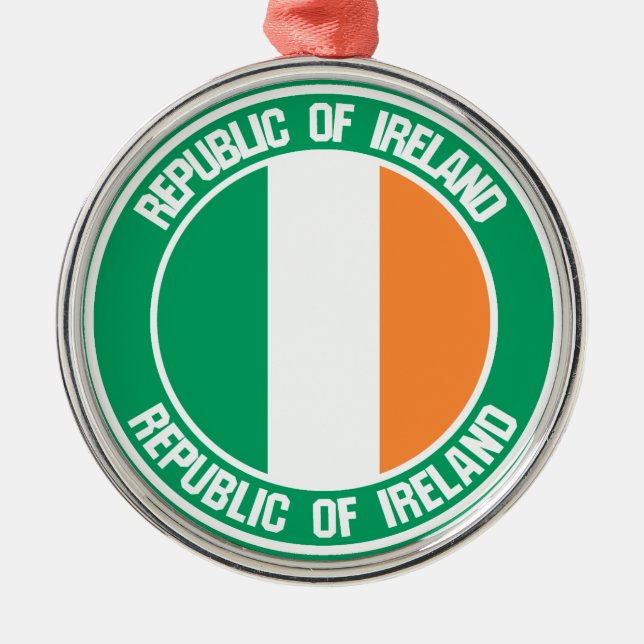 Ireland Round Emblem Metal Ornament (Front)