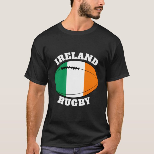 Ireland Rugby Ball Flag Irish Rugby Fans 2020 T-Shirt (Front)