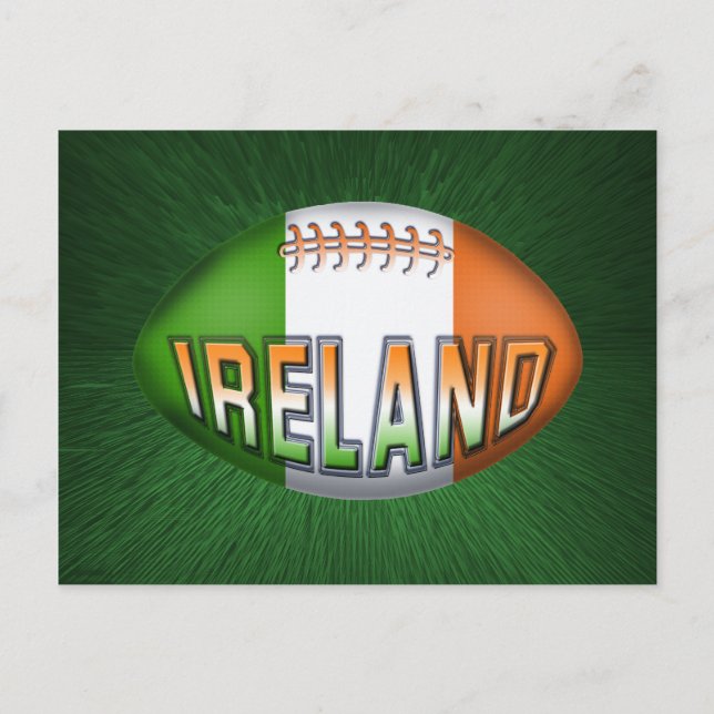Ireland Rugby Ball Postcard (Front)