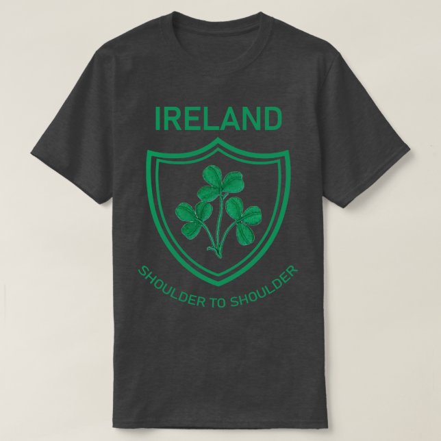 Ireland Rugby Crest Shoulder to Shoulder 1 T-Shirt (Design Front)