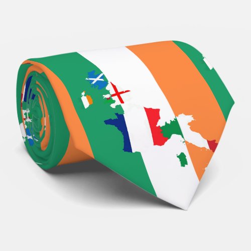 Ireland Rugby Fan Irish Tricolour Flag Design Neck Tie