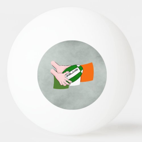 Ireland Rugby Team Supporters Flag With Ball