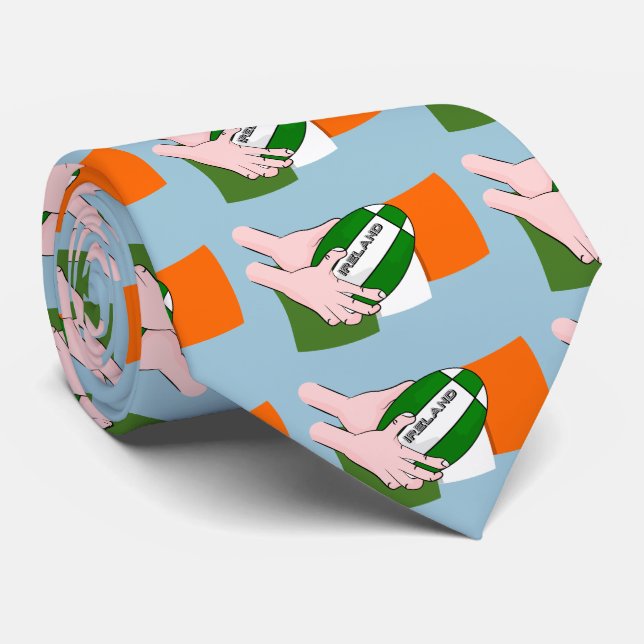 Ireland Rugby Team Supporters Flag With Ball Neck Tie (Rolled)