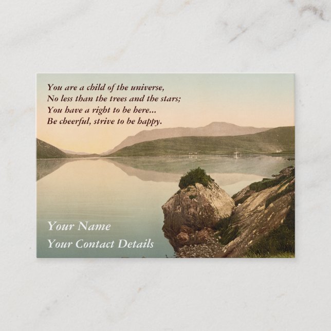 Ireland Sea Coast Motivational Desiderata Business Card (Front)