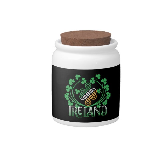 IRELAND SHAMROCK CANDY JAR (Front)
