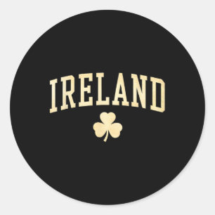 Ireland Shamrock Clover Irish Lucky Green Vintage Classic Round Sticker