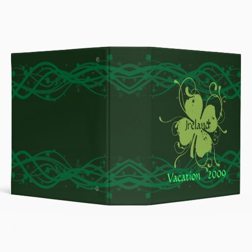 Ireland Shamrocks BinderNotebook Binder