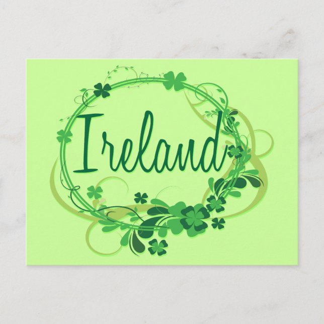 Ireland Shamrocks Postcard (Front)