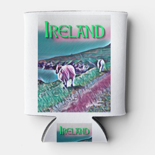 Ireland Sheep Painting Can Cooler