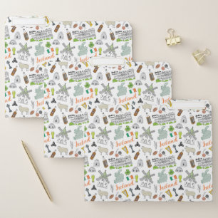 Ireland Sketch Doodle Pattern File Folder