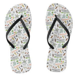 Ireland Sketch Doodle Pattern Flip Flops
