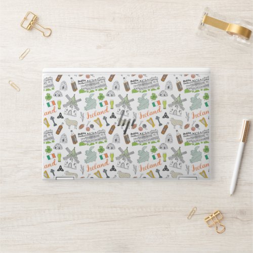 Ireland Sketch Doodle Pattern HP Laptop Skin