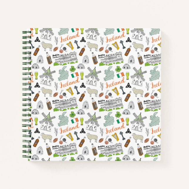 Ireland Sketch Doodle Pattern Notebook (Front)