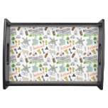 Ireland Sketch Doodle Pattern Serving Tray