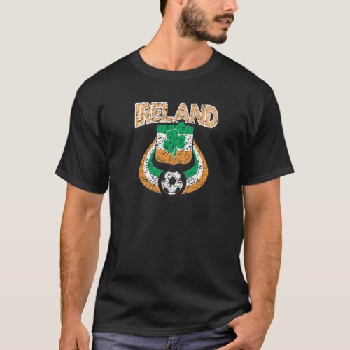 Ireland Soccer Country Flag Shield Irish Pride T_Shirt