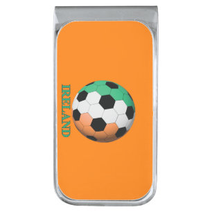 Ireland Soccer Silver Finish Money Clip