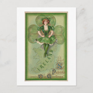 Ireland St Patrick's Day Greetings - Vintage Postcard