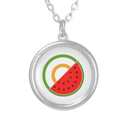 IRELAND STANDS WITH PALESTINE _ Watermelon Silver Plated Necklace